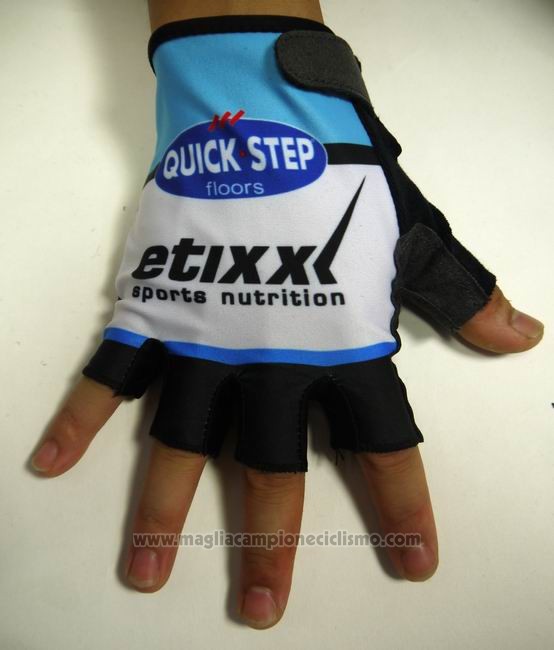 2015 Quick Step Guanti Corti Ciclismo Bianco